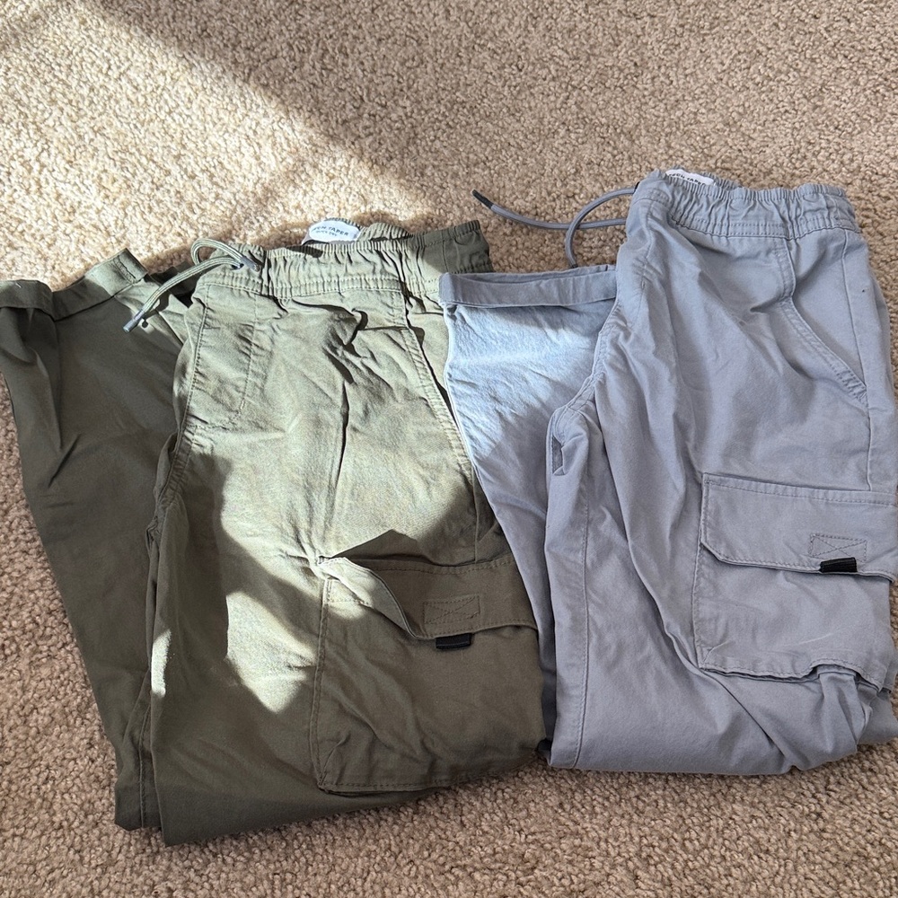 Boys Olive and Gray Cargo Pants